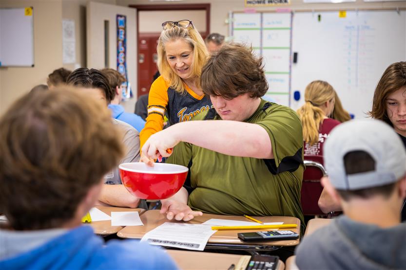 Franklin High students in a math class